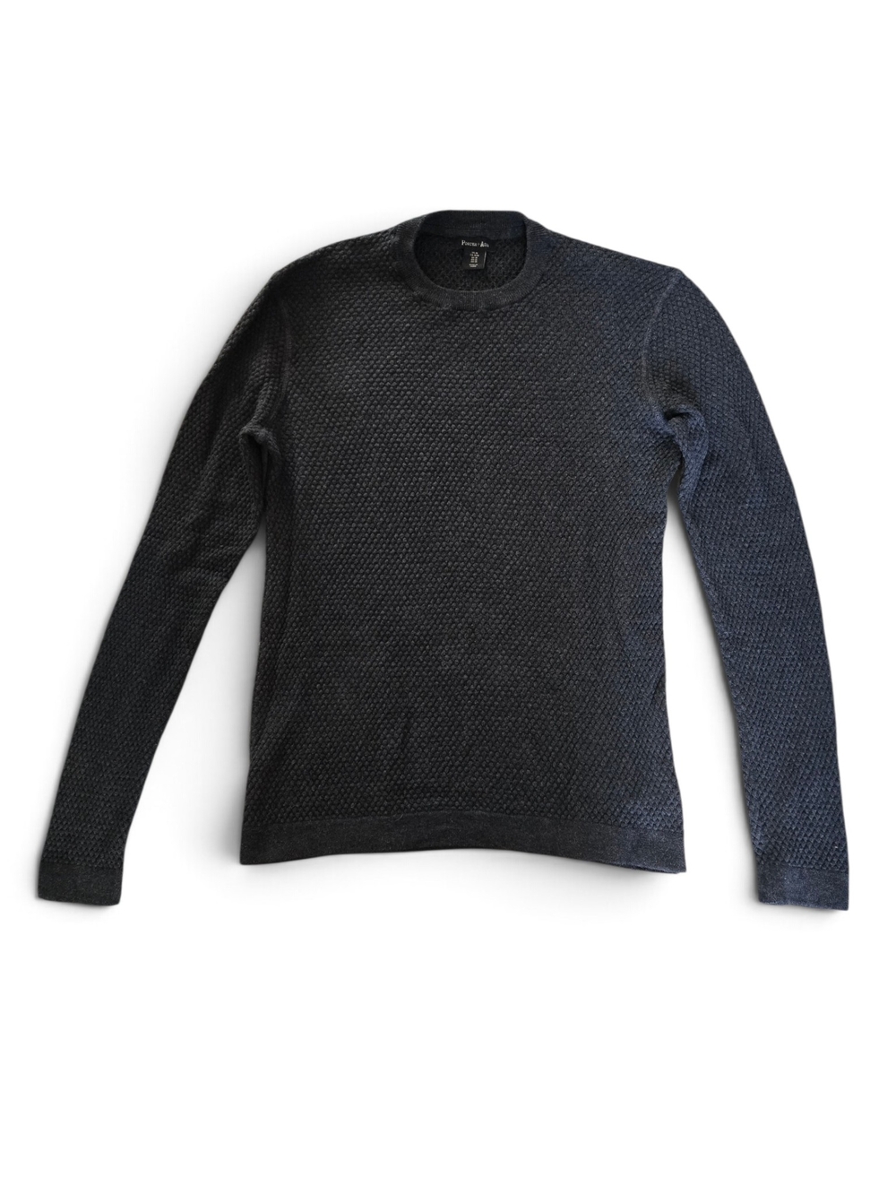 Porter & Ash Men's Textured Crew Neck Sweater - Charcoal